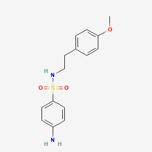 molecular formula C15H18N2O3S B8479020 4-Amino-N-[2-(4-methoxyphenyl)ethyl]benzenesulphonamide 