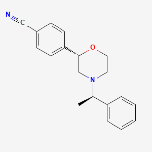 molecular formula C19H20N2O B8479091 4-((S)-4-((R)-1-Phenylethyl)morpholin-2-yl)benzonitrile 