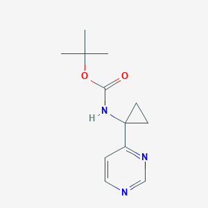 molecular formula C12H17N3O2 B8479298 (1-Pyrimidin-4-yl-cyclopropyl)-carbamic acid tert-butyl ester 