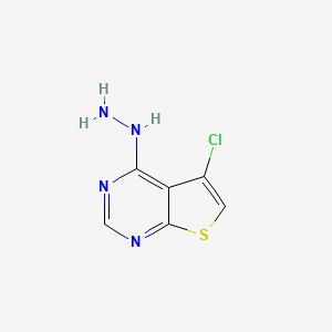 molecular formula C6H5ClN4S B8479346 5-Chloro-4-hydrazinylthieno[2,3-d]pyrimidine 