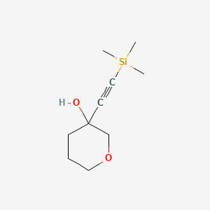 molecular formula C10H18O2Si B8479364 3-((trimethylsilyl)ethynyl)tetrahydro-2H-pyran-3-ol CAS No. 1394119-80-2