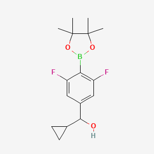 molecular formula C16H21BF2O3 B8479394 Cyclopropyl(3,5-difluoro-4-(4,4,5,5-tetramethyl-1,3,2-dioxaborolan-2-yl)phenyl)methanol 