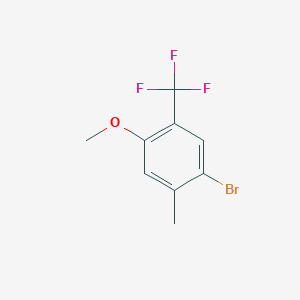 molecular formula C9H8BrF3O B8479417 Benzene, 1-bromo-4-methoxy-2-methyl-5-(trifluoromethyl)- 