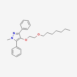 molecular formula C25H32N2O2 B8479453 4-[2-(Heptyloxy)ethoxy]-1-methyl-3,5-diphenyl-1H-pyrazole CAS No. 60628-07-1