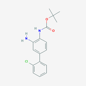molecular formula C17H19ClN2O2 B8479530 Carbamic acid,(3-amino-2'-chloro[1,1'-biphenyl]-4-yl)-,1,1-dimethylethyl ester 