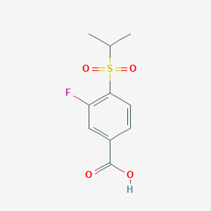molecular formula C10H11FO4S B8479547 3-Fluoro-4-(propane-2-sulfonyl)-benzoic acid 