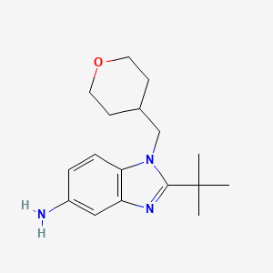 molecular formula C17H25N3O B8479651 2-tert-Butyl-1-(tetrahydro-2H-pyran-4-ylmethyl)-1H-benzimidazol-5-amine 