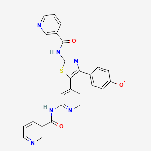 N-[4-(4-Methoxyphenyl)-5-{2-[(pyridine-3-carbonyl)amino]pyridin-4-yl}-1,3-thiazol-2-yl]pyridine-3-carboxamide
