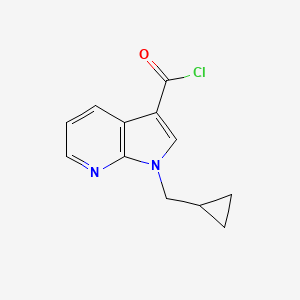 molecular formula C12H11ClN2O B8479675 1h-Pyrrolo[2,3-b]pyridine-3-carbonyl chloride,1-(cyclopropylmethyl)- 