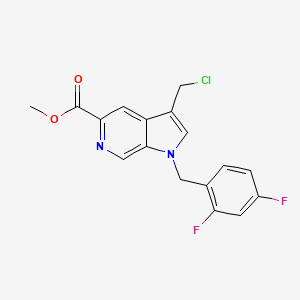 molecular formula C17H13ClF2N2O2 B8479714 1h-Pyrrolo[2,3-c]pyridine-5-carboxylic acid,3-(chloromethyl)-1-[(2,4-difluorophenyl)methyl]-,methyl ester 