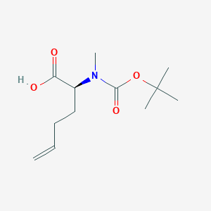 molecular formula C12H21NO4 B8479750 (S)-2-((tert-Butoxycarbonyl)(methyl)amino)hex-5-enoic acid 