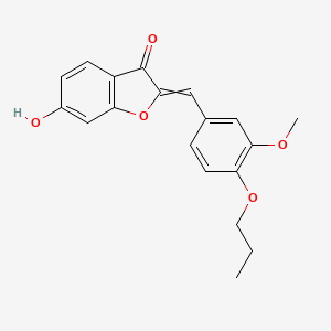 molecular formula C19H18O5 B8479757 2-[(3-methoxy-4-propyloxyphenyl)methylene]-6-hydroxy-3(2H)-benzofuranone 