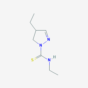 molecular formula C8H15N3S B8479762 4-Ethyl-4,5-dihydro-pyrazole-1-carbothioic acid ethylamide 