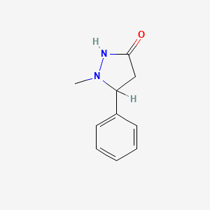 molecular formula C10H12N2O B8479789 1-Methyl-5-phenylpyrazolidin-3-one CAS No. 14776-37-5