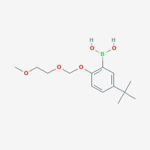 molecular formula C14H23BO5 B8479810 (5-(Tert-butyl)-2-((2-methoxyethoxy)methoxy)phenyl)boronic acid 