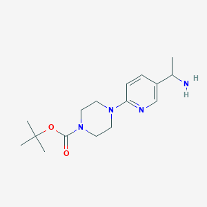 molecular formula C16H26N4O2 B8479872 t-Butyl 4-[5-(1-aminoethyl)pyridin-2-yl]piperazin-1-carboxylate 