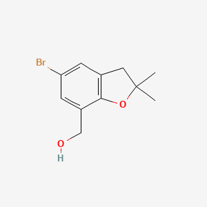 molecular formula C11H13BrO2 B8479873 (5-Bromo-2,2-dimethyl-2,3-dihydrobenzofuran-7-yl)methanol 