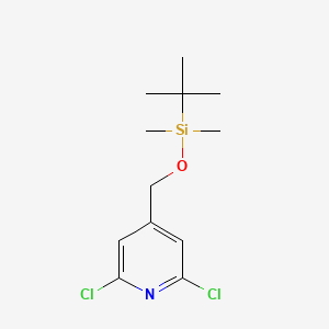 molecular formula C12H19Cl2NOSi B8479904 2,6-Dichloro-4-((1,1-dimethylethyl)dimethylsilyl)oxymethylpyridine 