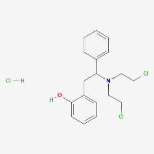 molecular formula C18H22Cl3NO B8480017 N,N-bis(2-chloroethyl)-1-phenyl-2-(2-hydroxyphenyl)ethylamine hydrochloride CAS No. 61311-69-1