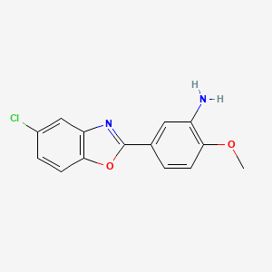 molecular formula C14H11ClN2O2 B8480035 2-(3-Amino-4-methoxyphenyl)-5-chlorobenzoxazole 