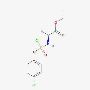 molecular formula C11H14Cl2NO4P B8480088 Ethyl N-[chloro(4-chlorophenoxy)phosphoryl]-L-alaninate 