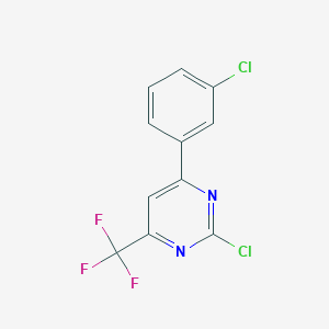 molecular formula C11H5Cl2F3N2 B8480158 2-Chloro-4-(3-chloro-phenyl)-6-trifluoromethyl-pyrimidine 