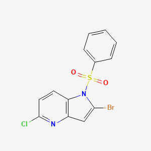 molecular formula C13H8BrClN2O2S B8480241 2-Bromo-5-chloro-1-(phenylsulfonyl)-1H-pyrrolo[3,2-b]pyridine 
