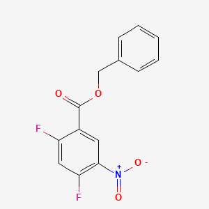 molecular formula C14H9F2NO4 B8480267 2,4-Difluoro-5-nitrobenzoic acid benzyl ester 