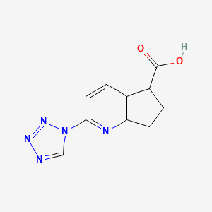 molecular formula C10H9N5O2 B8480341 2-(1H-tetrazol-1-yl)-6,7-dihydro-5H-cyclopenta[b]pyridine-5-carboxylic acid 
