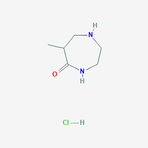 molecular formula C6H13ClN2O B8480352 6-Methyl-1,4-diazepan-5-one hydrochloride 