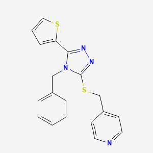 molecular formula C19H16N4S2 B8480421 4-[[4-Benzyl-5-(2-thienyl)-1,2,4-triazol-3-yl]sulfanylmethyl]pyridine 