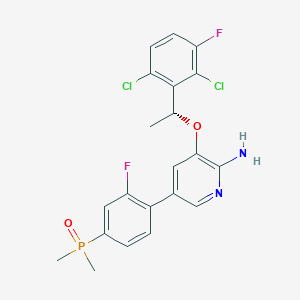 molecular formula C21H19Cl2F2N2O2P B8480446 (R)-(4-(6-Amino-5-(1-(2,6-dichloro-3-fluorophenyl)ethoxy)pyridin-3-YL)-3-fluorophenyl)dimethylphosphine oxide 
