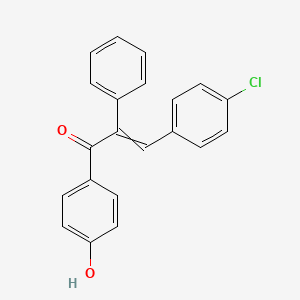 molecular formula C21H15ClO2 B8480486 1-(4-Hydroxyphenyl)-3-(4-chlorophenyl)-2-phenyl-2-propen-1-one 