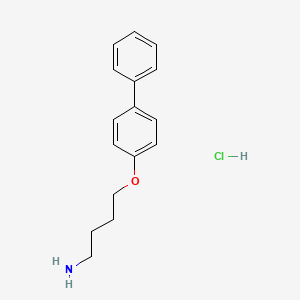 molecular formula C16H20ClNO B8480574 4-(4-Biphenyloxy)-1-aminobutane hydrochloride CAS No. 64730-78-5