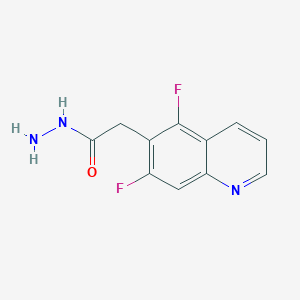 molecular formula C11H9F2N3O B8480611 (5,7-Difluoro-quinolin-6-yl)-acetic acid hydrazide 