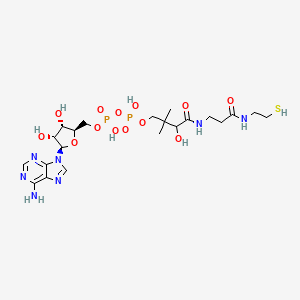 molecular formula C21H35N7O13P2S B8480651 [({[(2R,3S,4R,5R)-5-(6-amino-9H-purin-9-yl)-3,4-dihydroxyoxolan-2-yl]methoxy}(hydroxy)phosphoryl)oxy][3-hydroxy-2,2-dimethyl-3-({2-[(2-sulfanylethyl)carbamoyl]ethyl}carbamoyl)propoxy]phosphinic acid 