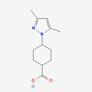 molecular formula C12H18N2O2 B8480658 trans-4-(3,5-Dimethyl-pyrazol-1-yl)-cyclohexanecarboxylic acid 