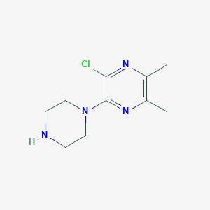 molecular formula C10H15ClN4 B8480672 2-Chloro-5,6-dimethyl-3-(1-piperazinyl)pyrazine 
