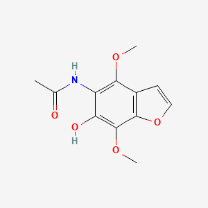 molecular formula C12H13NO5 B8480740 5-Acetamido 4,7-dimethoxy 6-hydroxy benzofuran 