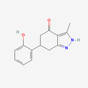 molecular formula C14H14N2O2 B8480845 6-(2-Hydroxyphenyl)-3-methyl-4,5,6,7-tetrahydroindazol-4-one 