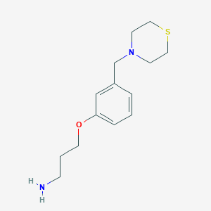 molecular formula C14H22N2OS B8480898 3-{3-[(Thiomorpholin-4-yl)methyl]phenoxy}propan-1-amine CAS No. 87476-81-1