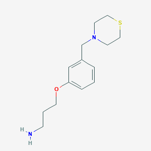 B8480898 3-{3-[(Thiomorpholin-4-yl)methyl]phenoxy}propan-1-amine CAS No. 87476-81-1