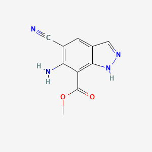 molecular formula C10H8N4O2 B8480907 6-amino-5-cyano-1H-indazole-7-carboxylic acid methyl ester 