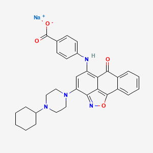 sodium;4-[[12-(4-cyclohexylpiperazin-1-yl)-8-oxo-15-oxa-14-azatetracyclo[7.6.1.02,7.013,16]hexadeca-1(16),2,4,6,9,11,13-heptaen-10-yl]amino]benzoate