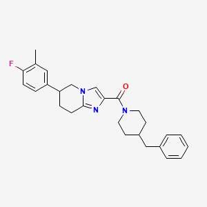 molecular formula C27H30FN3O B8480948 (4-Benzylpiperidin-1-yl)(6-(4-fluoro-3-methylphenyl)-5,6,7,8-tetrahydroimidazo[1,2-a]pyridin-2-yl)methanone 