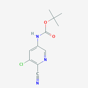 molecular formula C11H12ClN3O2 B8481058 Tert-butyl 5-chloro-6-cyanopyridin-3-ylcarbamate 