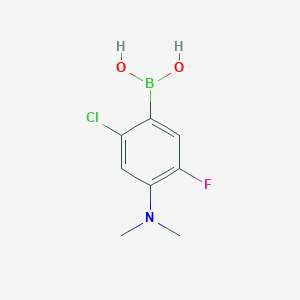 molecular formula C8H10BClFNO2 B8481076 2-Chloro-4-dimethylamino-5-fluorophenylboronic acid 