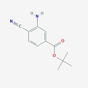 molecular formula C12H14N2O2 B8481091 Tert-butyl 3-amino-4-cyanobenzoate 
