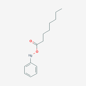 molecular formula C14H20HgO2 B084811 Mercury, (octanoato)phenyl- CAS No. 13864-38-5