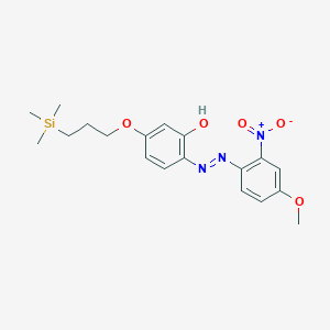 molecular formula C19H25N3O5Si B8481106 6-[2-(4-Methoxy-2-nitrophenyl)hydrazinylidene]-3-[3-(trimethylsilyl)propoxy]cyclohexa-2,4-dien-1-one CAS No. 208579-75-3